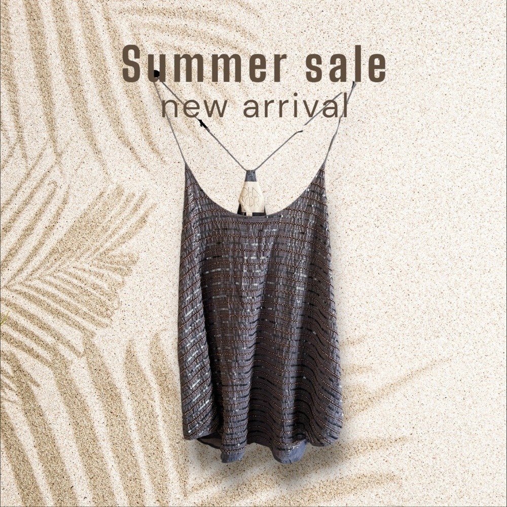 Chaser Hand Beaded Sleeveless‎ Top & Matching Shirts Set